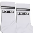 thumbnail image 3 of LECHERY Unisex Varsity Striped Half-crew Socks (1 Pair) - One Size, White/Black, 3 of 4