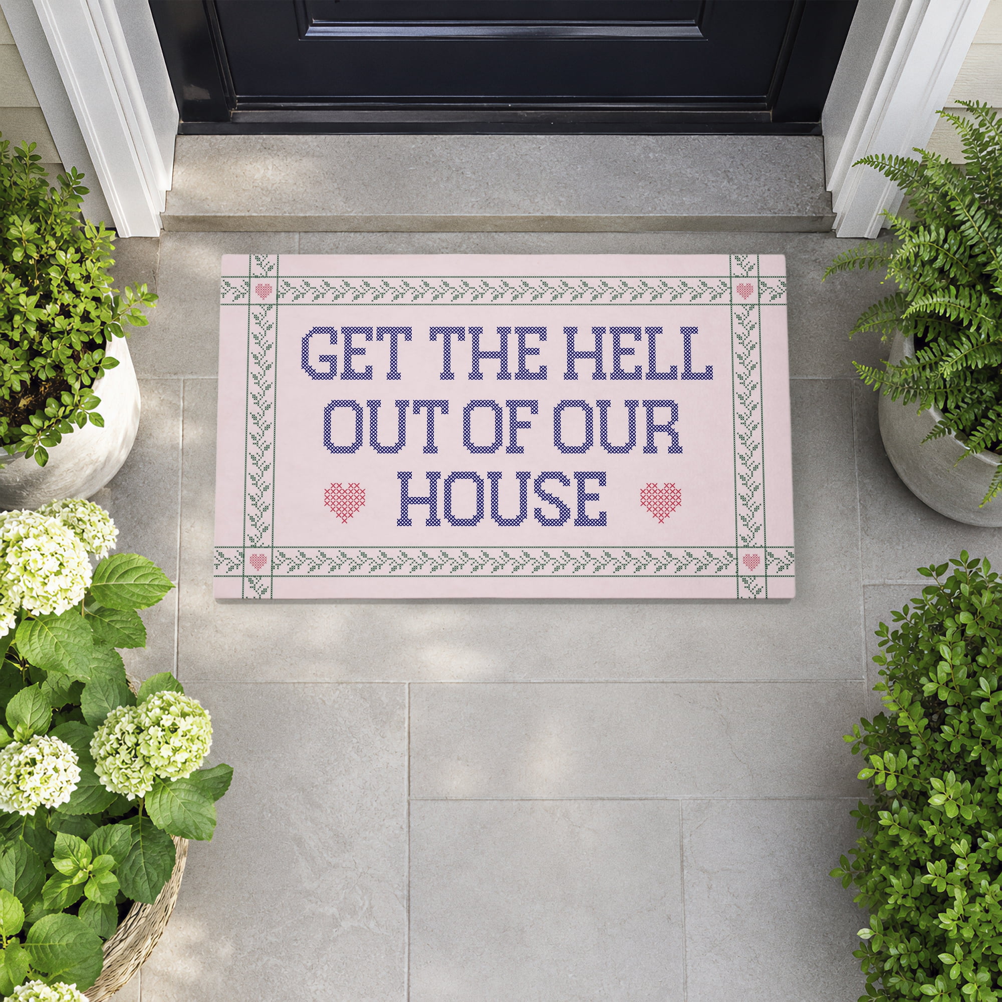 Stupell Industries Sassy Get Out Exit Warning Printed Outdoor Door Floor Mat, design by Lil' Rue