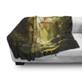thumbnail image 3 of Fantasy Soft Flannel Fleece Throw Blanket, Forest with Waterfall Vivid Autumn Season Nature Inspired Digital Painting Print, Cozy Plush for Indoor and Outdoor Use, 50" x 60", Multicolor, by Ambesonne, 3 of 6