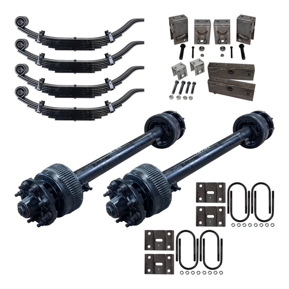 15,000 lb TK Tandem Axle Kit with Suspension - 30K Capacity, 74" Hubface 42" Spring Center