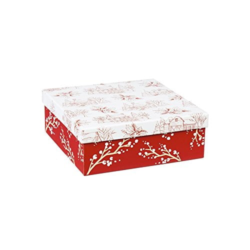 Evergreen Paper Luncheon Napkin, 60 count w/box, Holiday Farmhouse, 6.5'' x 6.5'' x 0.75'' inches