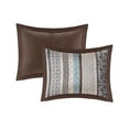 thumbnail image 6 of JERFIT Blue 5-Piece Jacquard Reversible Quilt Set King Size with Decorative Pillows, Cotton Blend Bedding Ensemble, 6 of 9