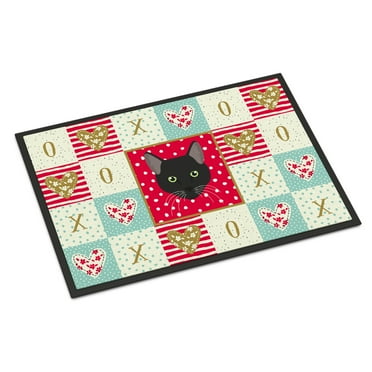 Carolines Treasures CK5145JMAT Pantherette Cat Love Door Mat Indoor Rug or Outdoor Welcome Mat 24x36 Doormat 36"L x 24"W