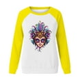thumbnail image 5 of Craaazy Women's Long-Sleeve Loose Pullover Tops- Casual Mardi Gras Printed Crewneck Sweatshirts Gifts, 5 of 6