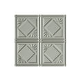 thumbnail image 1 of Fasade Easy Installation Traditional 4 Argent Silver Glue Up Ceiling Tile/ Ceiling Panel (12" X 12" Sample), 1 of 1