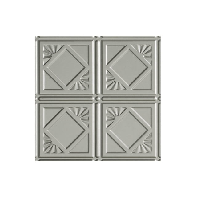 Fasade Easy Installation Traditional 4 Argent Silver Glue Up Ceiling Tile/ Ceiling Panel (12" X 12" Sample)