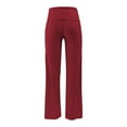 thumbnail image 4 of Hifoo Women Pants Stylish Casual Trousers Flared Leg Comfort Fit Low Rise Everyday Wear Soft Stretch Fabric Modern Versatile Bottoms Classic Solid Color Slacks, 4 of 5