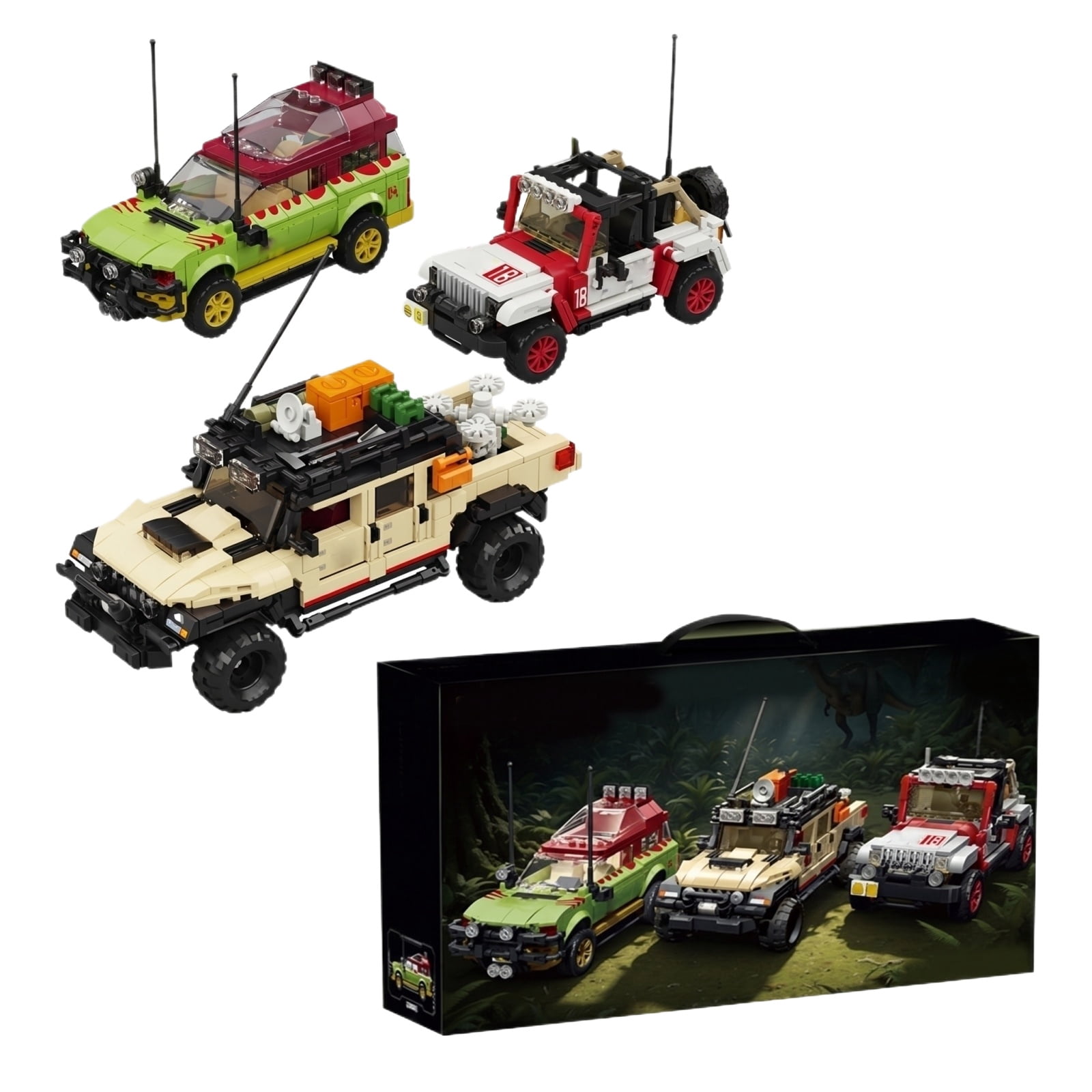 3 in 1 Classic off-Road Vehicle Building Block Sets, 1632 Pcs off Road Cars DIY Model Kit, Collectible and Display ORV Building Toys, Creative Birthday Gifts for Adults Teens 14+