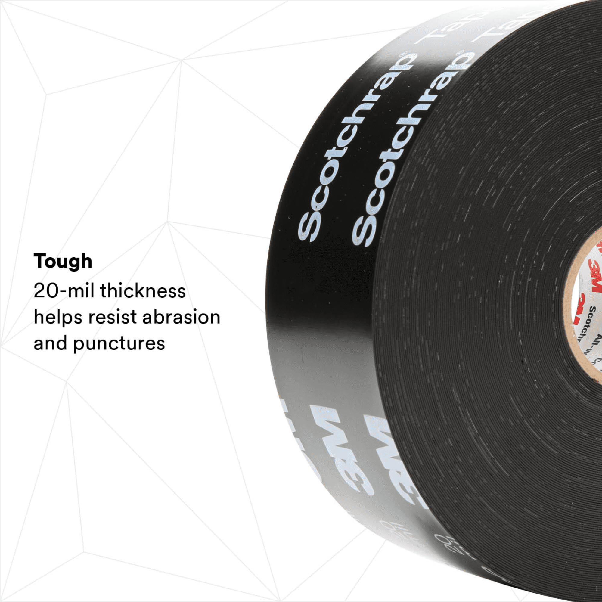 3M Scotchrap 51 Printed Vinyl Corrosion Protection Tape 20 mil: 1 in. x 100 ft. (Black / With Printing) 51P-1X100FT
