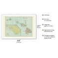 thumbnail image 2 of Hawaiian Islands - Sandwich Islands - Harbor of Honolulu - Vintage Colored Cartographic Map c.1899 - Fine Art Rolled Canvas Print (Unframed) 27in x 40in, 2 of 4
