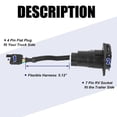 thumbnail image 3 of Unique Bargains 4 Pin to 7 Pin Trailer 4  Wire Plug Hitch Light Trailer Wiring Harness Extender Reverse Plug with Mounting Bracket, 3 of 7