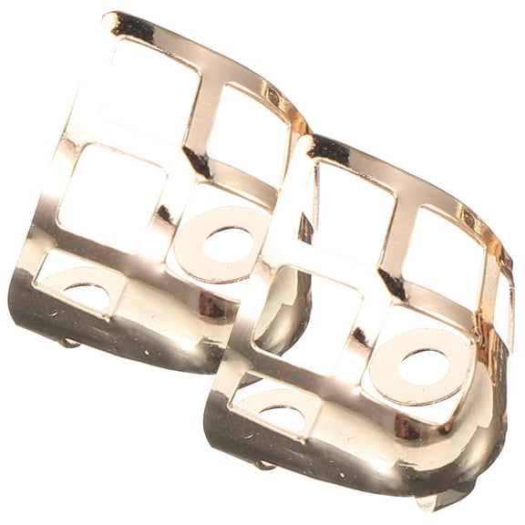 SEWCHICS 1Pair Black Boot Toe Guards Durable Metal Protective Covers with Decorative Design