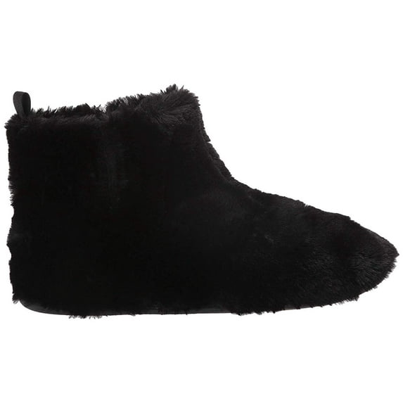 Fitflop Womens Furry Slipper Bootie Shoes, All Black, US 10