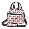 thumbnail image 1 of Xecao Red Wheeled Tractors Pattern Thermal Tote Lunch Cooler Bag with Front Utility Pocket Lightweight Insulation Tech Gym Office Commute Ready, 1 of 7