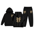 thumbnail image 4 of Trendy Preppy Cheetah Print Bow Hoodie 2 Piece Outfit - Fall Sweatshirt Set for Teen Girls, 4 of 4