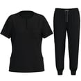 thumbnail image 4 of LYMAYTER S-8XL Women Round Neck Nurse Uniform Solid Color Multi-pocket Design Elasticity Comfort Top & Pants Medical Uniform, 4 of 4