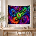 thumbnail image 5 of Neon Abstract Face Pattern Tapestry, 5 of 7