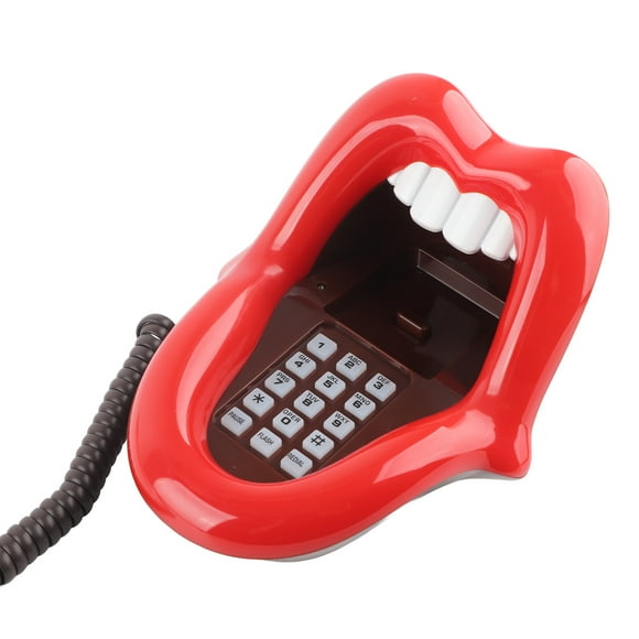 Home Desk Telephone Wired Lip Phone Gift Cartoon Shaped Corded Landline Phones Desk Phone Home Decoration Set With Phone Number Storage Function