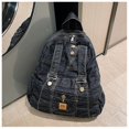 thumbnail image 3 of PRIYAL Denim Backpack for Women Vintage Y2K Grunge Style Lightweight Canvas Rucksack Purse Daypack Aesthetic Cute Travel Jeans Bag, 3 of 6