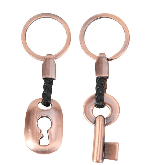 LIFKOME 2 Pcs Couple Key Bronze Keychains Lock Gift Unique Lovers Man