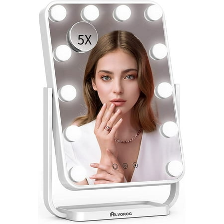 Miroir de maquillage avec lumières, grand miroir de courtoisie éclairé avec  lumière 3
