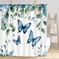 thumbnail image 5 of Sage Green Leaf Shower Curtain, Spring Floral Green Ivy Vine Farmhouse Shower Curtain Set, Natural Garden Botanical Polyester Fabric Shower Curtain Bathroom Decorations with Hooks 47X64IN, 5 of 6