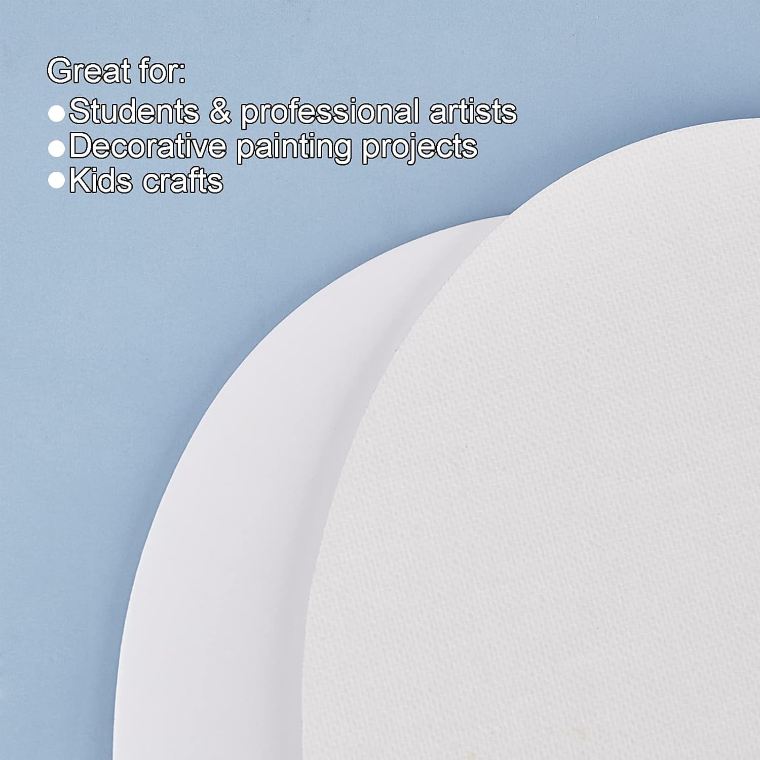 10 Pcs Canvas Panels Wood and Linen Painting Canvas Oval Blank Oil Paint Board for Painting Craft Drawing White 18x24x0.3cm DIY