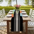 thumbnail image 3 of Black Beige Striped Table Runner 108 Inches Long,Modern Farmhouse Retro Lines Cotton Linen Table Runners Dresser Scarves,Decorative Tabletop Scarf Furniture Cover for Home Dinner Party 13"x108", 3 of 8