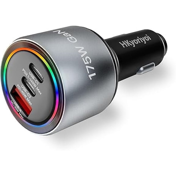 HKyoriyoi USB C Car Charger Adapter with Super Fast Charging, PD3.1 140W/PD3.0 100W