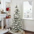 thumbnail image 2 of LuxenHome 6Ft Pre-Lit Snow Flocked Pop-Up Artificial Christmas Tree, 2 of 8