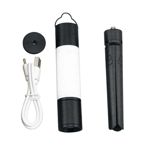 Outdoor Camping LED Telescopic Flashlight with Tripod Nuts Multifunctional Rechargeable Retractable Light Table Lamp,C