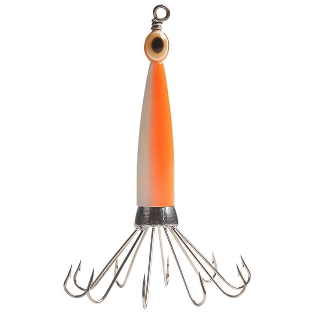 Squid Jig Pesca Señuelo Gancho Pulpo Sea Boat Hard Bait (Luminoso 10 Claw) Naranja Hugtrwg Para estrenar