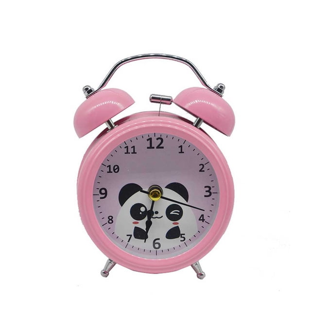 Bewildely Despertador de metal de 3 pulgadas con campana doble para el hogar silencioso para niños y niñas, decoración de cabecera, adornos de Electrodomésticos Rosa Bewildely HA082548-03