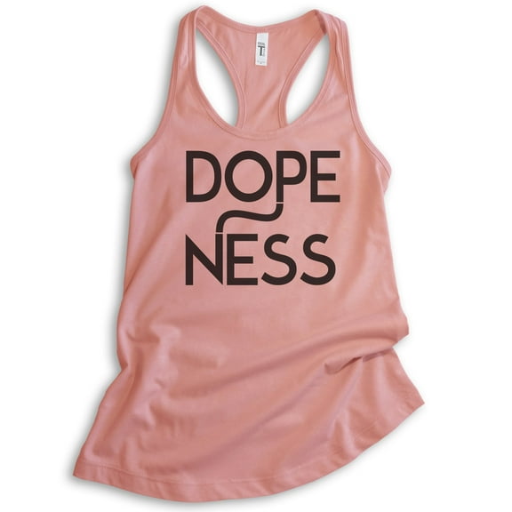 Dopeness Tank Top, Ladies Racerback Tank Top, Hipster Tank, Dope Tank, Cool Tank, Desert Pink, Medium