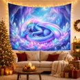 thumbnail image 3 of Floral Garden Iridescent with Dragon Curled Fetal Position, Mystical Fantasy for Space Lovers, Galaxy Room Decor, Mother'S Day Gift, Tapestry Wall Hanging for Bedroom and Dorm, 3 of 7