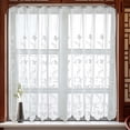 thumbnail image 7 of Horplkj 29X24 Inch White Short Curtains, Light Filtering Voile Drapes for Small Kitchen, Bathroom, room (1 Panel), 7 of 7