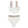 thumbnail image 2 of Bigersell Womens Tankinis Sets with Boy Shorts, Striped Print Two Piece Swimsuits, Soft Cut Padded Tankinis Bathing Suits Swimwear 2 Piece Bikini Sets White M, 2 of 5