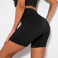 thumbnail image 4 of Women Workout Yoga Shorts Seamless Running Shorts Solid Ribbed Knit Leggings High Waist Biker Shorts Hip Lift Yoga Pants, 4 of 7