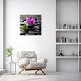 thumbnail image 2 of ZHONGYUTONG Zen Canvas Wall Art Purple Orchid Flower Pictures Zen Stones Artwork Spa Meditation Painting for Bathroom Yoga Decor Framed (18.00" x 18.00"), 2 of 5