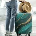 thumbnail image 2 of Teal Gold Marble Wave Dot Pattern Luggage Cover Fashion Suitcase Cover Baggage Covers Fit 25-28 Inch Luggage (Go Travel), 2 of 5