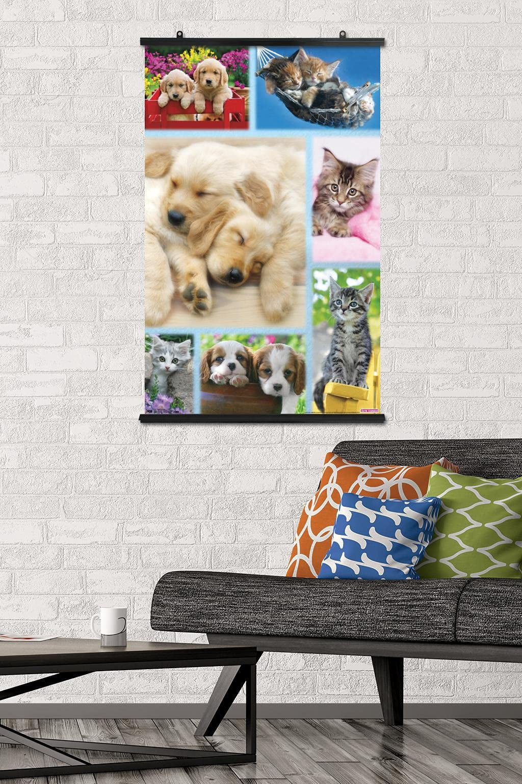 Keith Kimberlin - Puppies and Kittens Collage Wall Poster, 22.375" x 34"