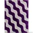 thumbnail image 2 of Allstar Purple Shaggy Area Rug with 3D Wavy Design. Contemporary Formal Tween Hand Tufted (7' 6" x 10' 5"), 2 of 5