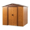thumbnail image 4 of 6ft Metal Storage Shed - Woodgrain Siding & Secure Sliding Doors, 4 of 8