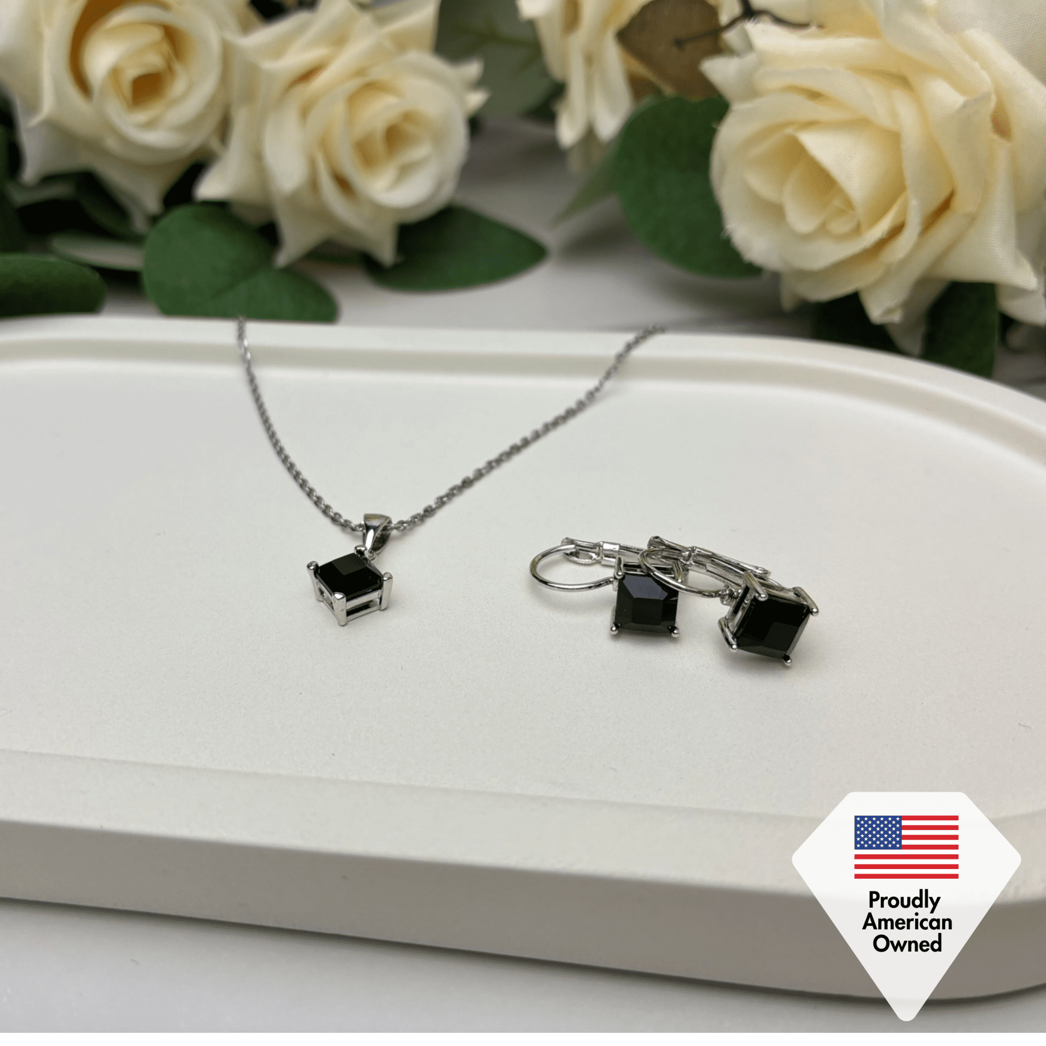 Cate & Chloe Samantha 18k White Gold Plated Jewelry Set with Swarovski Crystals Gift for Women