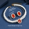 thumbnail image 5 of Sunyuer Pearl Necklace Jewelry Set Wedding Pearls Earrings Necklaces Set Bridal Crystal Jewelry for Women, 5 of 5