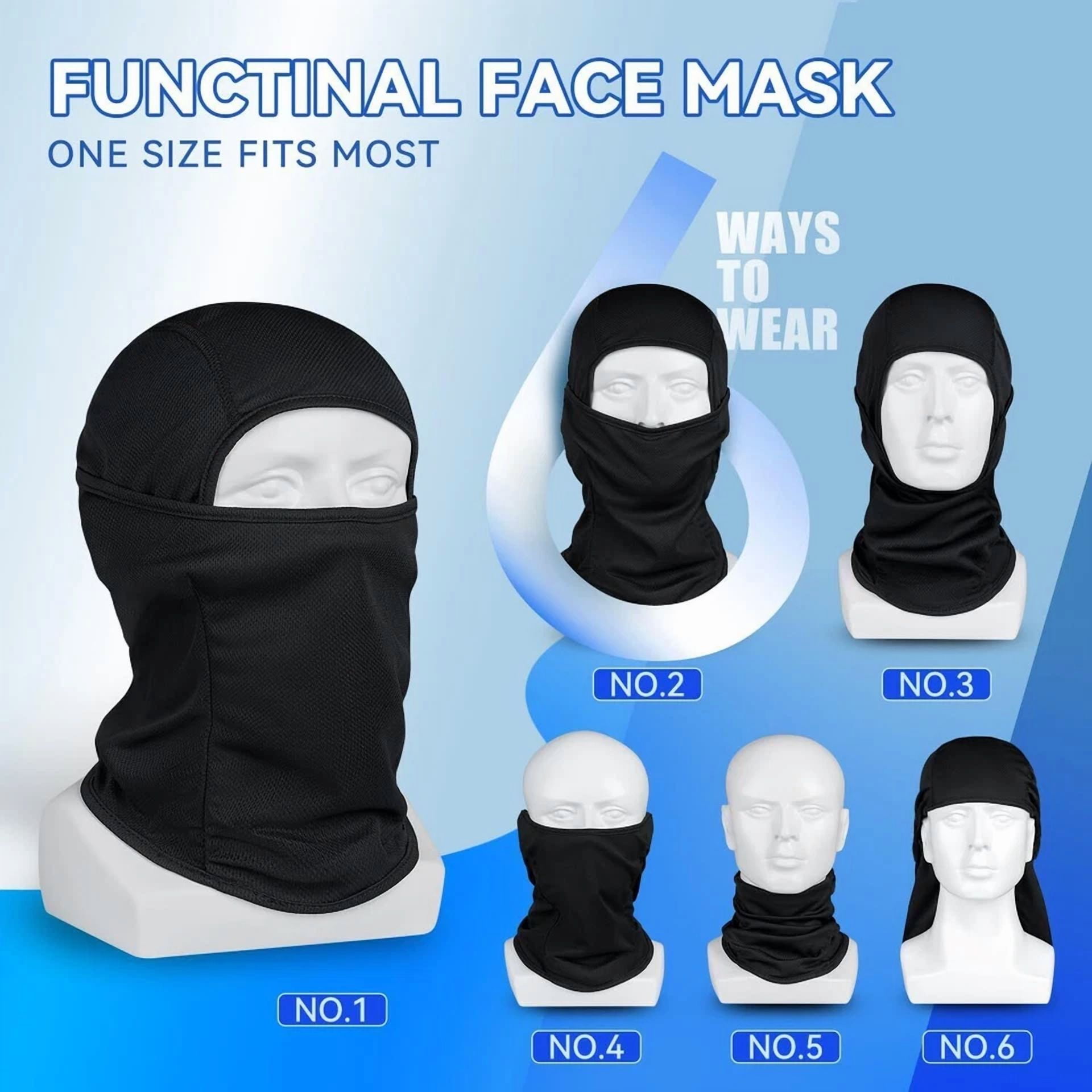 CIRCLE- 3Pc Balaclava Face Mask Uv Protection Ski Sun Hood Tactical Masks For Men Women