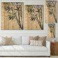 thumbnail image 4 of Designart 'Vintage Black and White Bamboo I' Traditional Print on Natural Pine Wood, 4 of 5