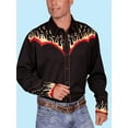 thumbnail image 1 of Camisa vaquera de manga larga estilo étnico tribal para fiestas, estilo informal, de lujo, para hombre, diseño suave y cómodo,, 1 of 6