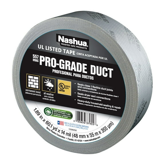 Nashua Duct Tape, Gray, 60 yd L, 1-7/8 in W 557