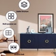 thumbnail image 3 of 4 Door Sideboard Cabinet in Matte Navy Blue / Adjustable Shelves for Kitchen Organization, 3 of 6